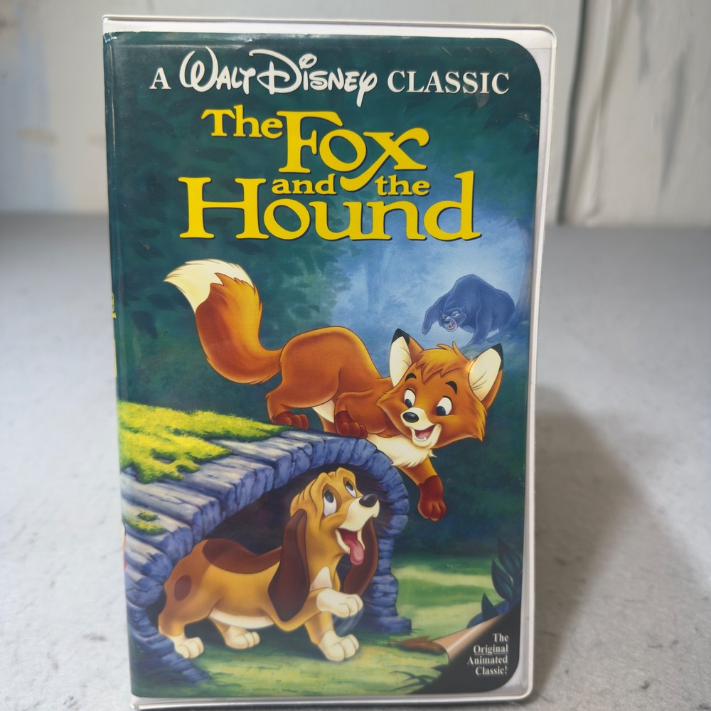 Walt Disney Classic The Fox and the Hound VHS‎ Tape 0410 White Clamshell G Movie